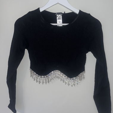 Black crop top with silver details