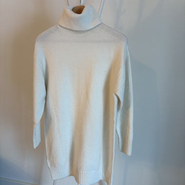 Mango Long Sweater – Cream, Oversized, Size XS