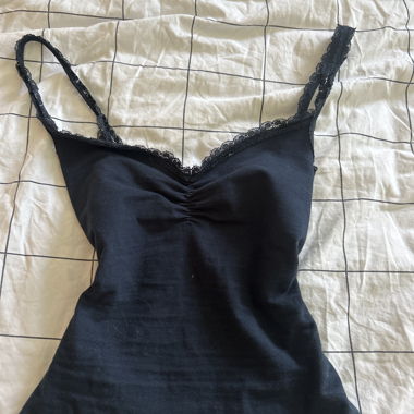 Haut Camisole en Dentelle Bleu Marine y2k des années 2000