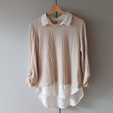 Beige Shirt-Pullover