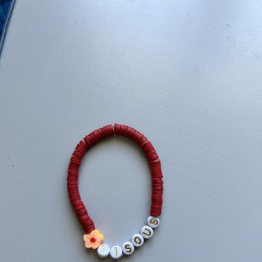 Bracelet rouge brique Bisous 