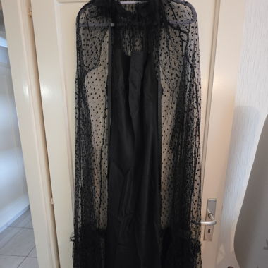 Black satin long dress H&M Studio with cape