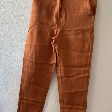 Orange Leinenhose