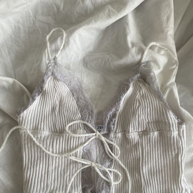 white top with laces 