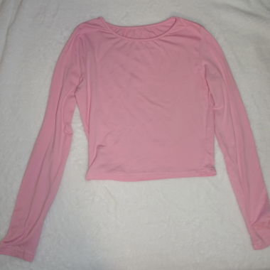 Hellrosa/Pinkes Crop Langarmshirt