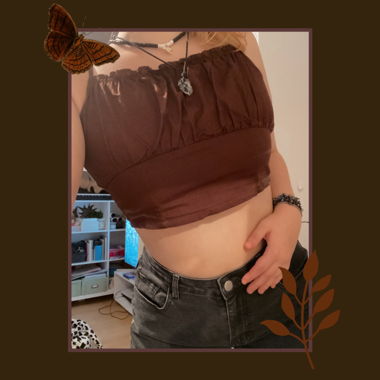 brown crop top