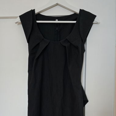 Black Dress with Tie Belt