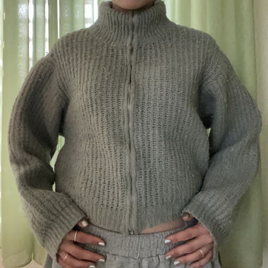 Gilet en maille bleu-gris