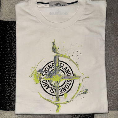 Stone-Island-T-Shirt weiss M