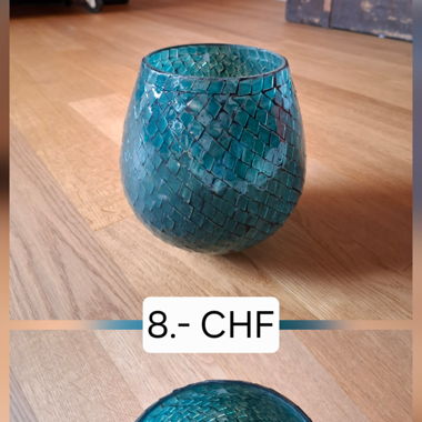 Vaso in vetro mosaico turchese