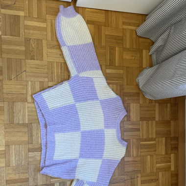 pull en laine quadrillé 