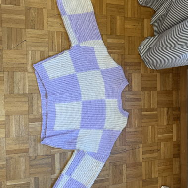 pull en laine quadrillé 