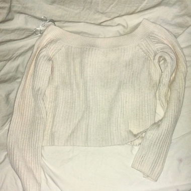 Weiss/Beiges Off-Shoulder H&M Oberteil