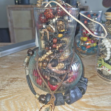 Mystery jewelry jar - brown and woody 