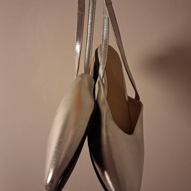 Carine scarpe argentate, taglia 38