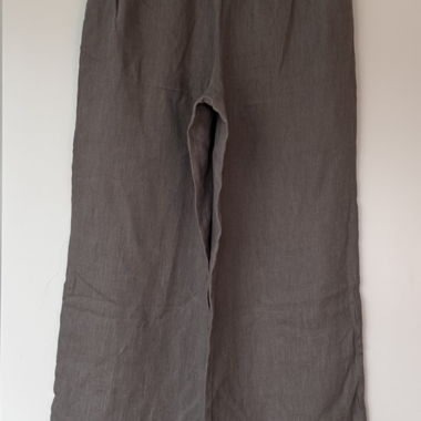 ZARA Weite Leinenhose taupe