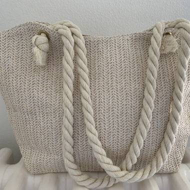 Sac tote tressé beige