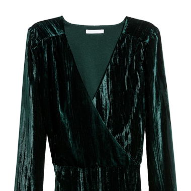 Dark green velvet dress