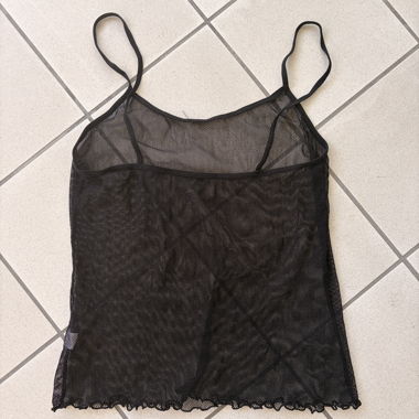 Schwarzes Mesh-Top