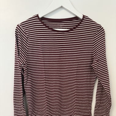 dünner Pullover rot-weiss gestreift