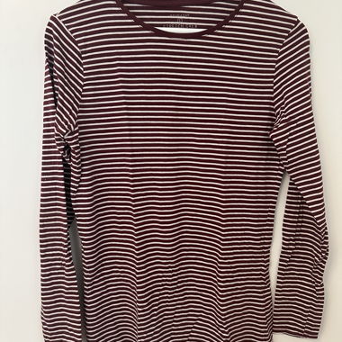 dünner Pullover rot-weiss gestreift