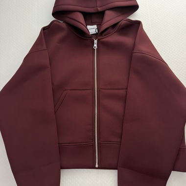 Bordeaux Hoodie mit Reissverschluss