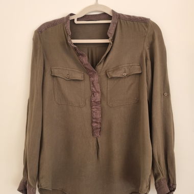 Chemisier en viscose et lin Massimo Dutti