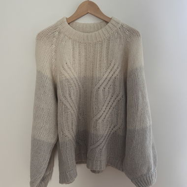 Klitmoller Strickpullover Beige/Grau Gr. L