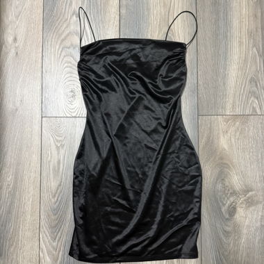 Black Satin Mini Dress
