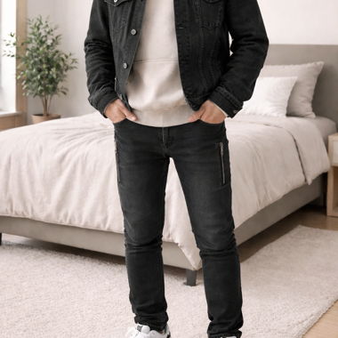 Schwarze Slim-Jeans