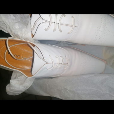 Weisse Schnuerschuhe leder neu