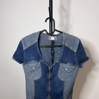 magliette denim patchwork 