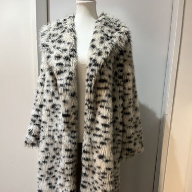 Long Faux Fir Coat Dalmatin