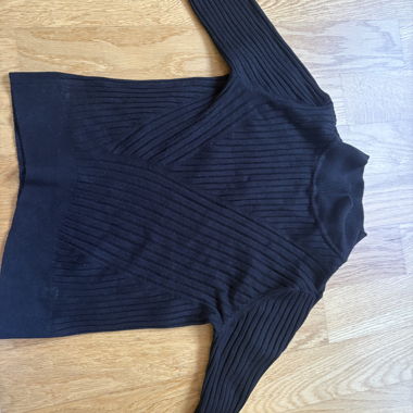 Black Ribbed Knit Top