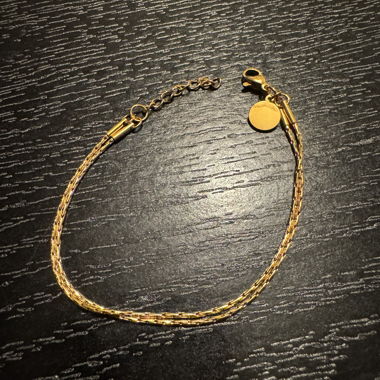 Gold-plated double bracelet