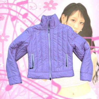 Vintage rosa Steppjacke mit Rollkragen