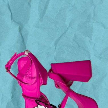 ZARA Sandalia Plattform Fuchsia