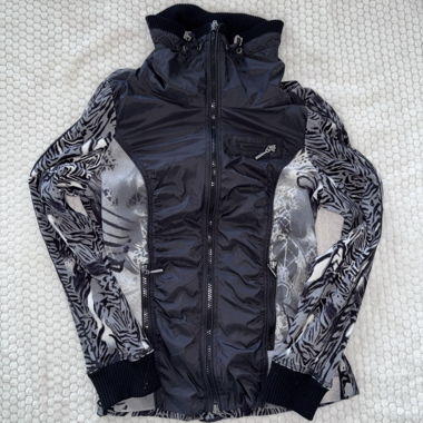 Zebra Print Fleece Jacket – Y2K Animal Hybrid Jacket