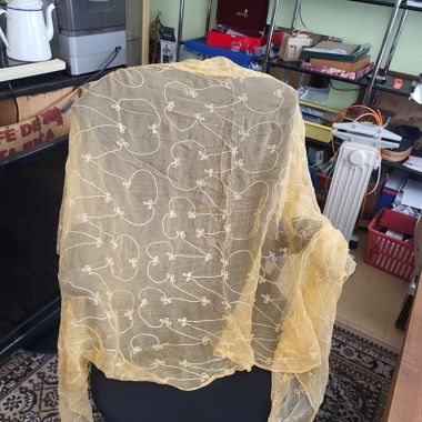 Foulard en organdi brodé