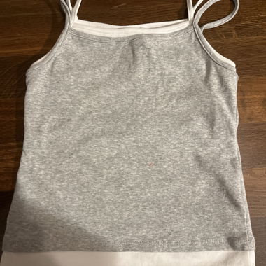Débardeur double gris et blanc