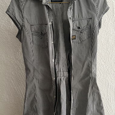 Original G-Star Hemd- Kleid XS schwarz-weiss mini