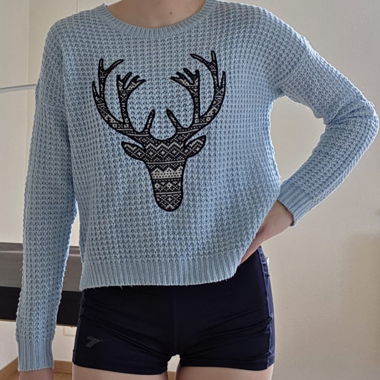 Maglione lavorato a maglia con cervo