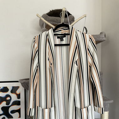 Blazer long à rayures verticales T.42