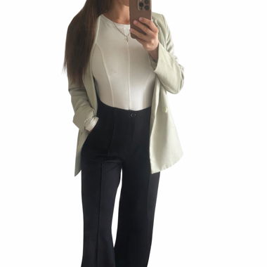 Schwarze Wide-Leg Stoffhose