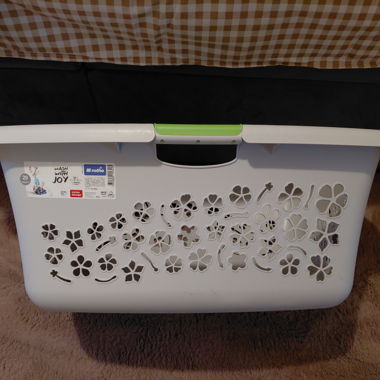 Floral-pattern laundry basket
