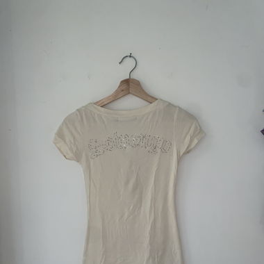Beige shirt with rhinestones