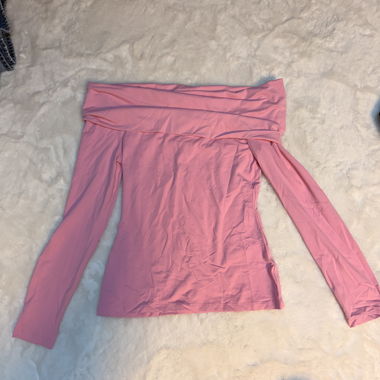 Top rosa a maniche lunghe