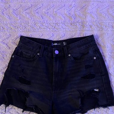 Black Denim Shorts