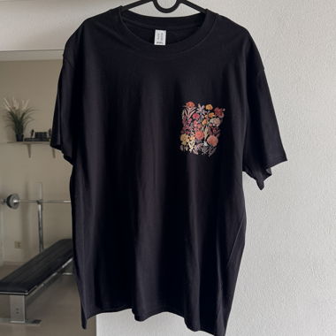 T-shirt nero fiori XXL