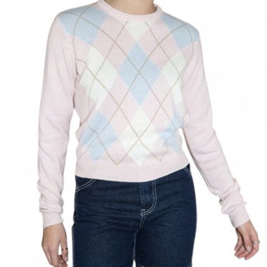 Pastell-Argyle-Strickpullover von Brandy Melville